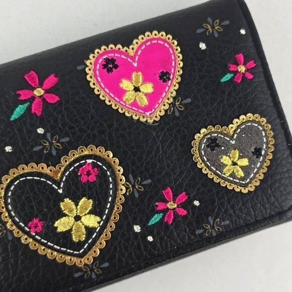Loungefly Sugar Skull Day of the Dead Trifold Faux Leather Wallet Gold Interior - Picture 6 of 16